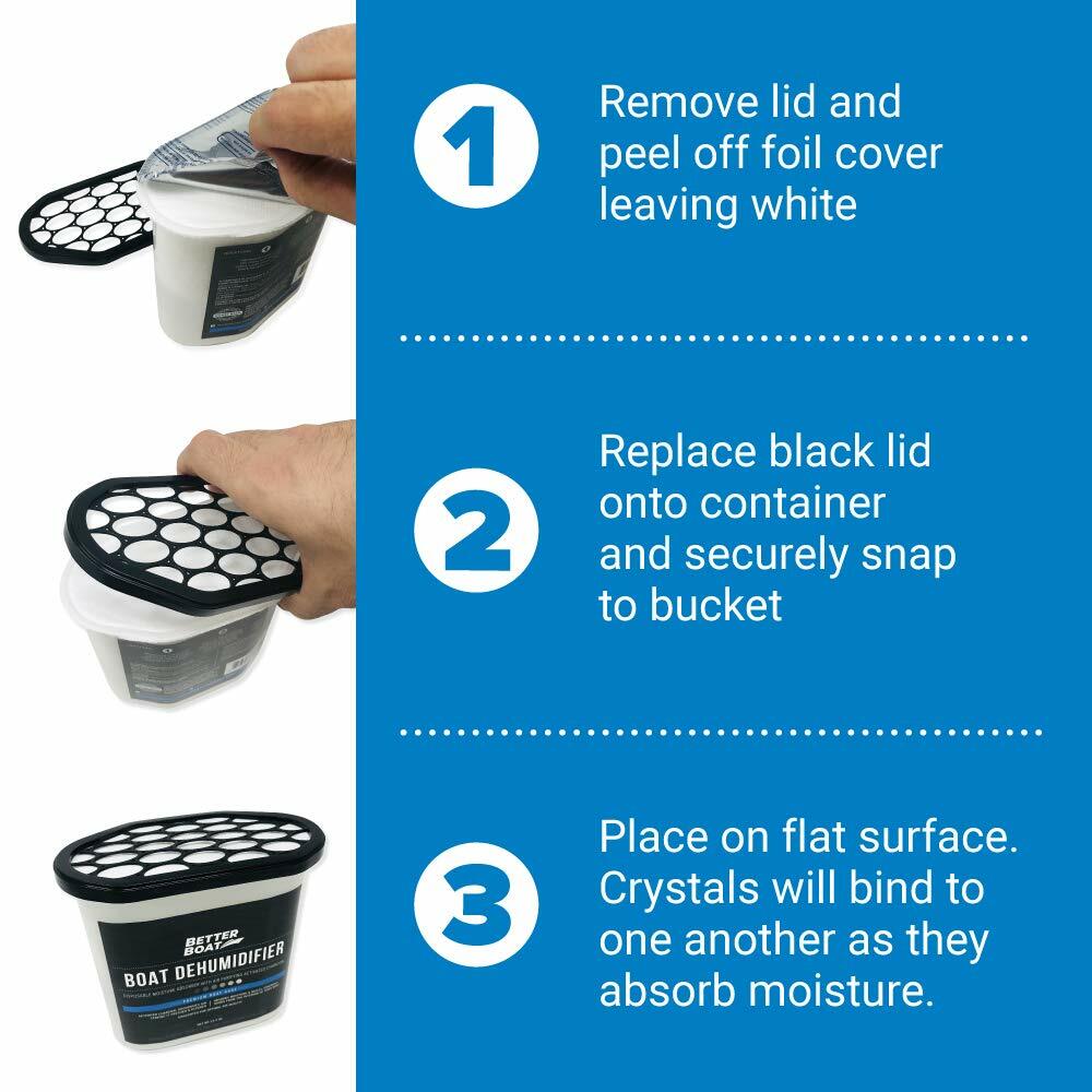2 Pack Boat Dehumidifier Moisture Absorber and Charcoal Deodorizer Remove