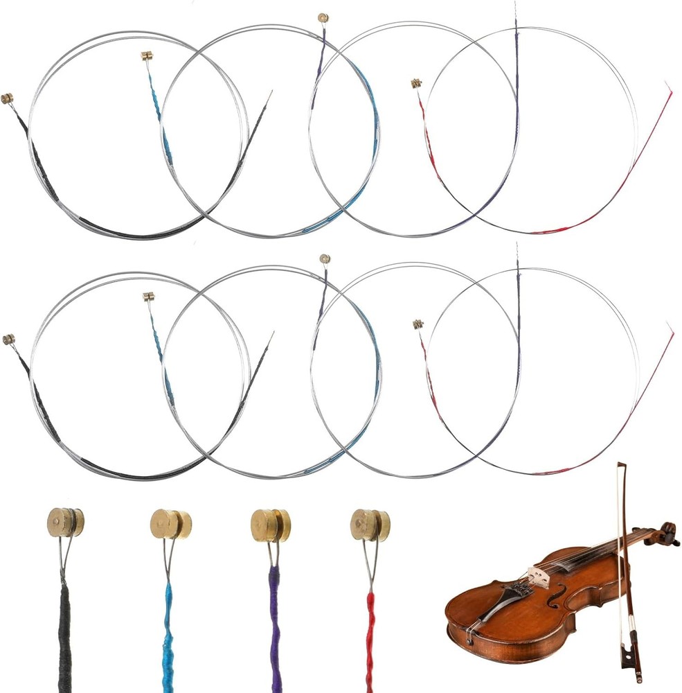12 PCS Violin Strings Full Set, Universal Classic Steel Core Strings Carbon Stee