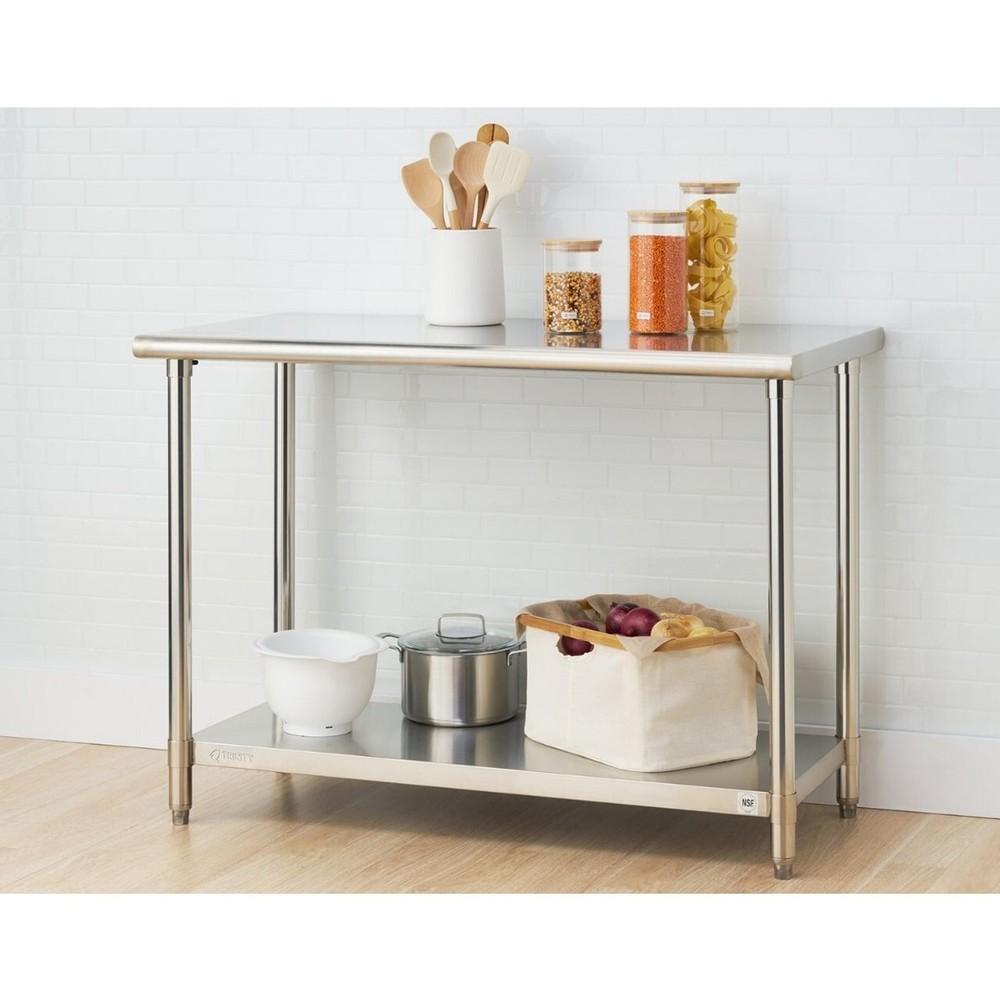 TRINITY Table 48" x 24" EcoStorage Stainless Steel