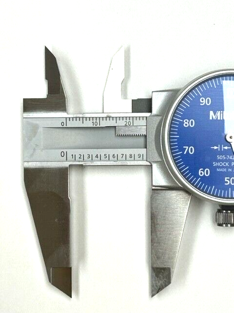 6" .001" GRAD. BLUE FACE DIAL CALIPER W/CASE MITUOTYO - 505-742-51J JAPAN NEW