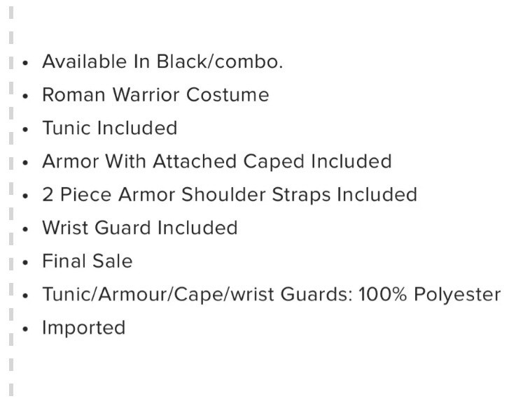 Men Romans Warrior 4 Pcs Costume Set - Size L