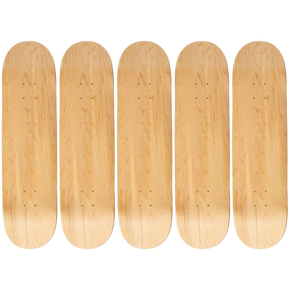 5 Blank Skateboard Decks 8.25" Natural + Griptape