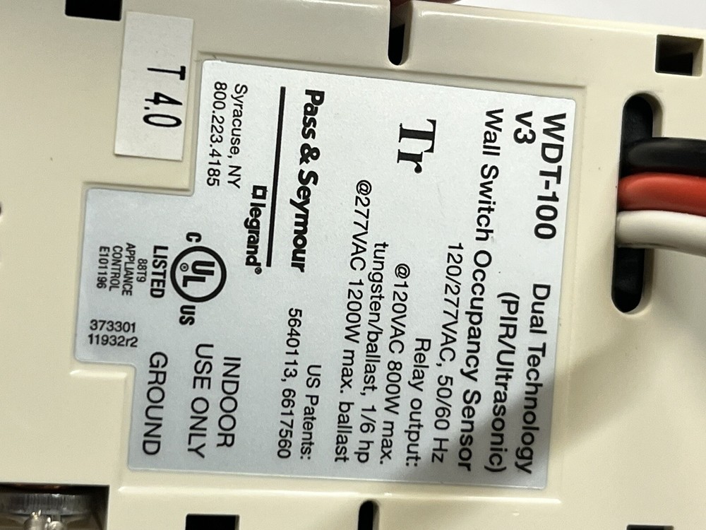 Occupancy Sensor WDT100-LA Pass & Seymour