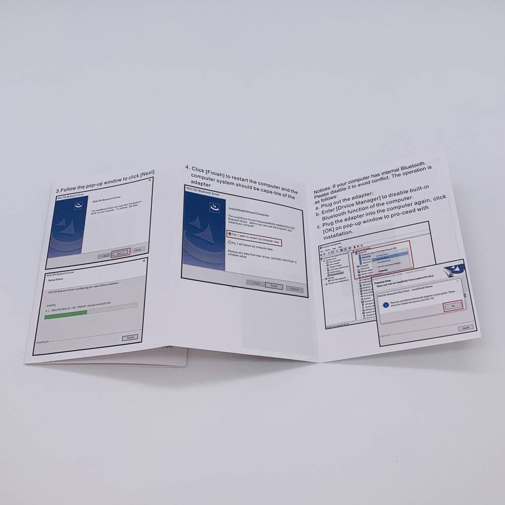 Bluetooth USB 5.0 Adapter Dual Mode 20m Desktop Mobile Laptop Headset - Open Box