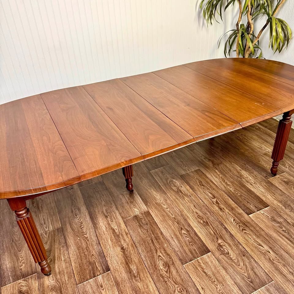Federal-Style Cherry Extension Drop-Leaf Dining Table - Seats 8–10