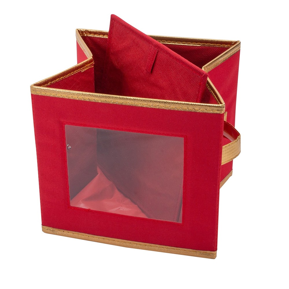 Simplify Holiday Salad Plate Dinnerware Storage Box | 9.45 Inch | Medium, Red