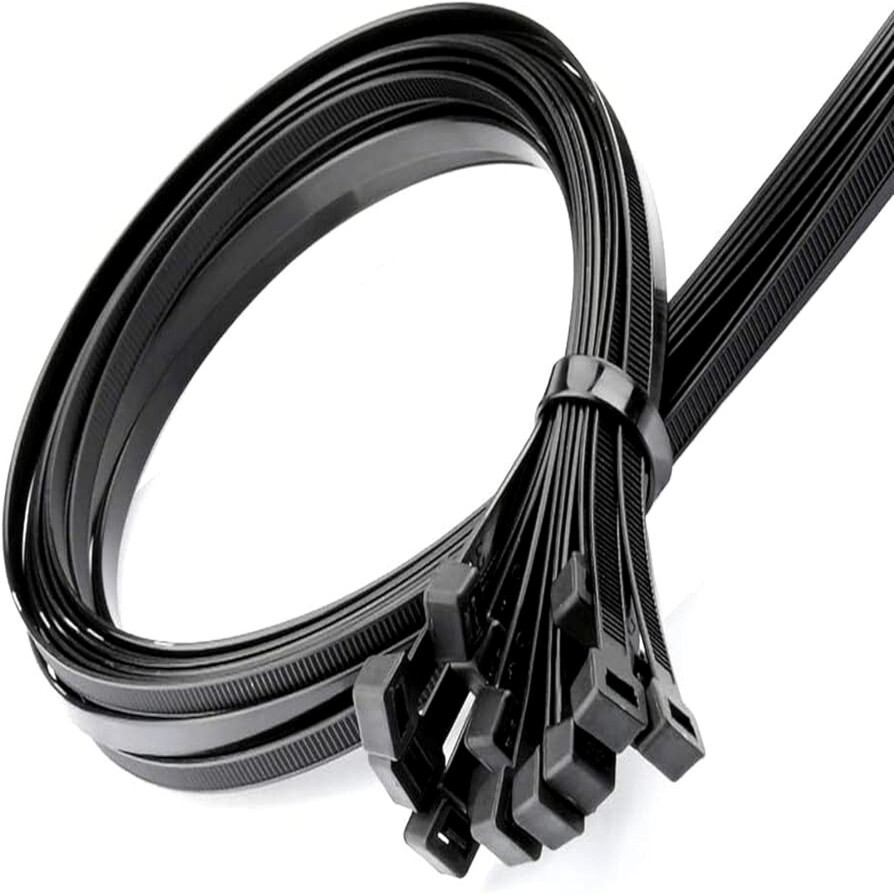 (24" INCH) 10 - 20 PACK BLACK CABLE ZIP TIES Heavy Duty UV Resistant Nylon 66 UL
