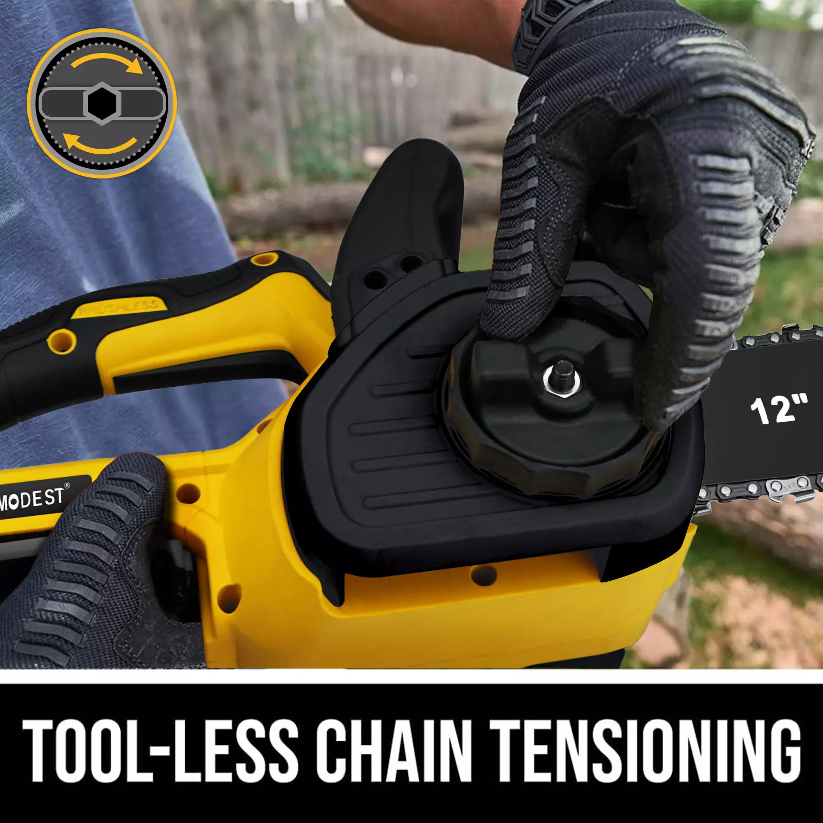 For DEWALT 20V MAX Battery Brushless 12-Inch Compact Cordless Chainsaw w/2 chain