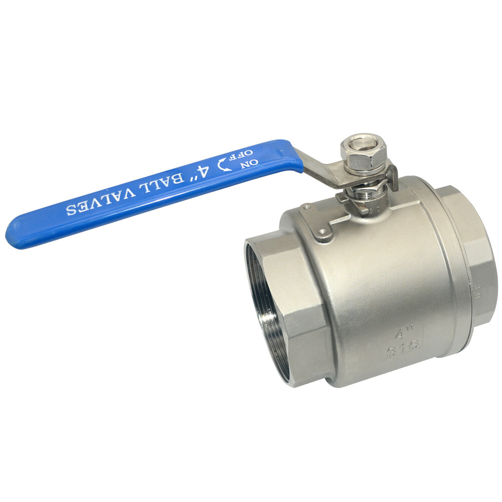 4 inch Ball Valve,Female NPT 316 Stainless Steel Full Port,2-Piece, 2Pack