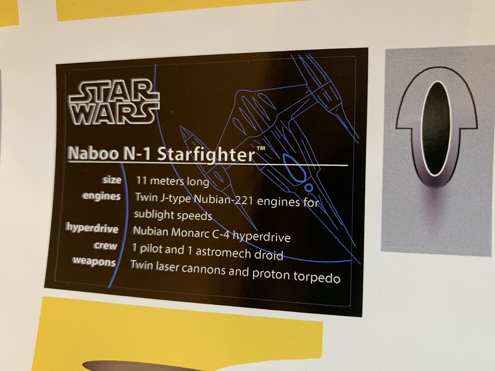 Custom Replacement Stickers for Star Wars UCS Naboo Starfighter 10026