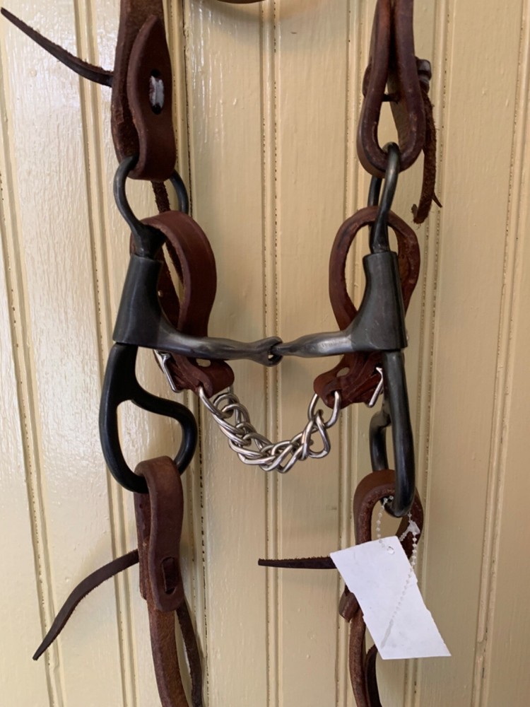 Dutton Smooth Tear Drop BIT & COMPLETE BRIDLE SET Headstall, Reins, & Curb Strap