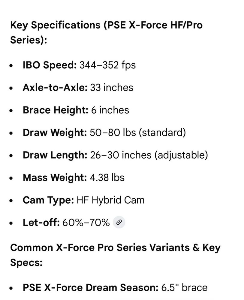 PSE x-force pro series Compound Bow