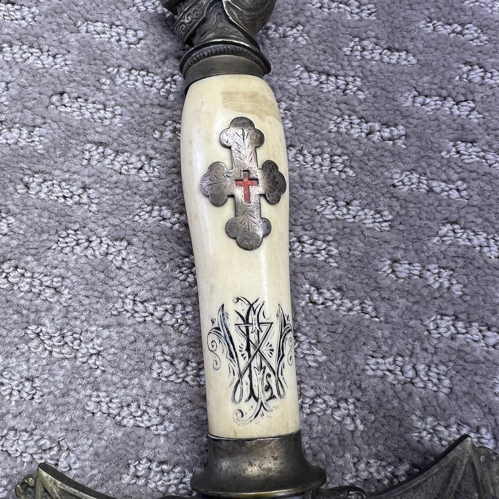 Vintage J.H. Wilson Knights Templar Ceremonial Sword Smallsword Bone Handle USA