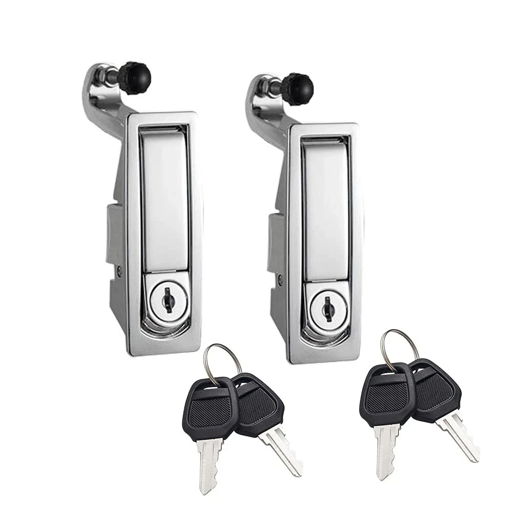 2 PCS Compression Latch Lock Trigger Zinc Alloy Adjustable Lever Flush Silver