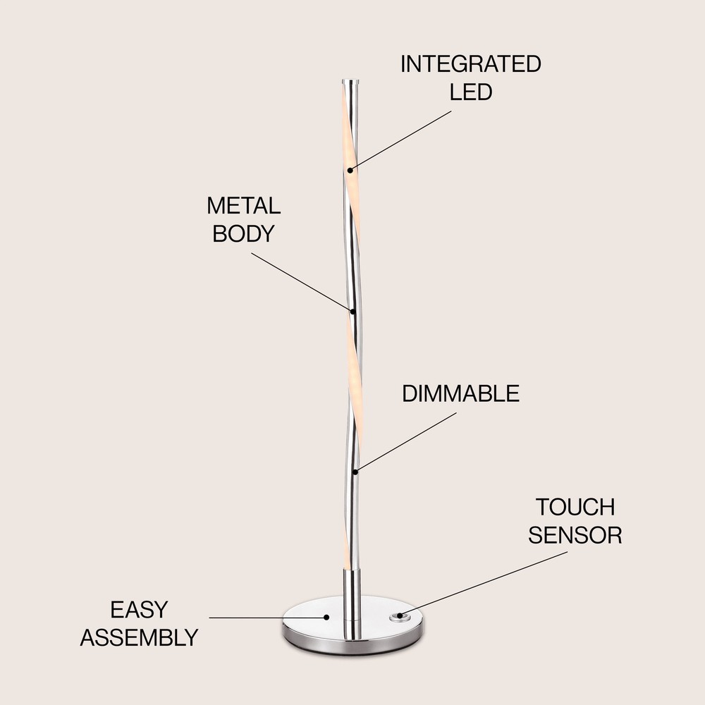 Cairo 23.5" LED Integrated Table Lamp, Chrome by JONATHAN Y