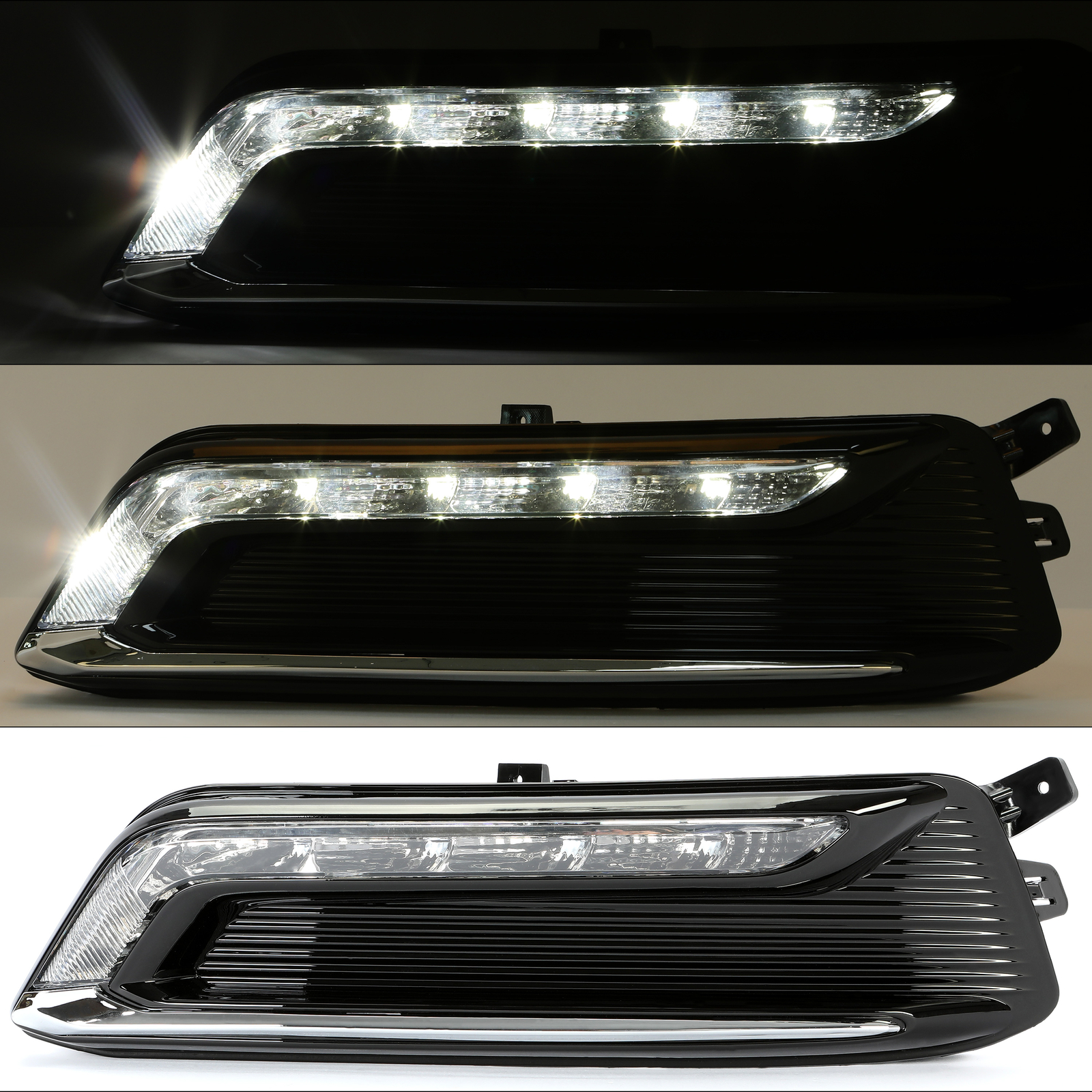 For 2014-2020 Chevy Impala Clear Lens LH+RH LED DRL Fog Light +Wiring+Switch Kit