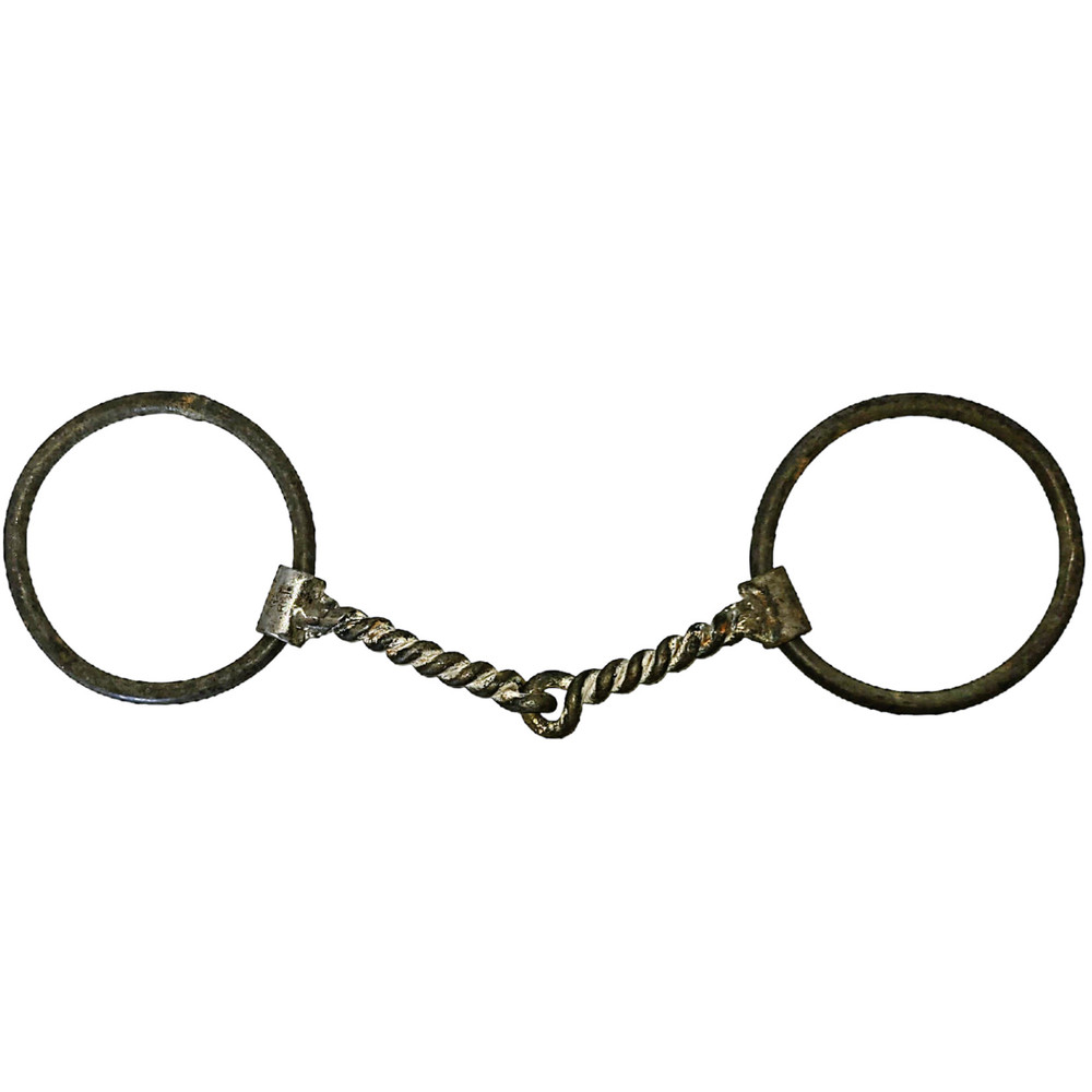 Rod Teuscher RT Marked USA Sweet 3/8 Diameter Twisted Wire Ring Snaffle Bit