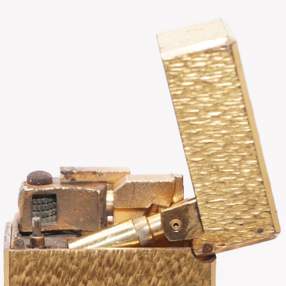 Dunhill Roller Gas Lighter Gold Sand Pattern-Ultrasonically cleaned_Working