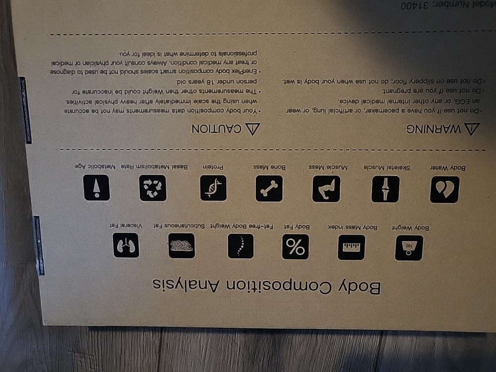 EnerPlex Body Composition Smart Scale Blue Tooth Capability Digital Display