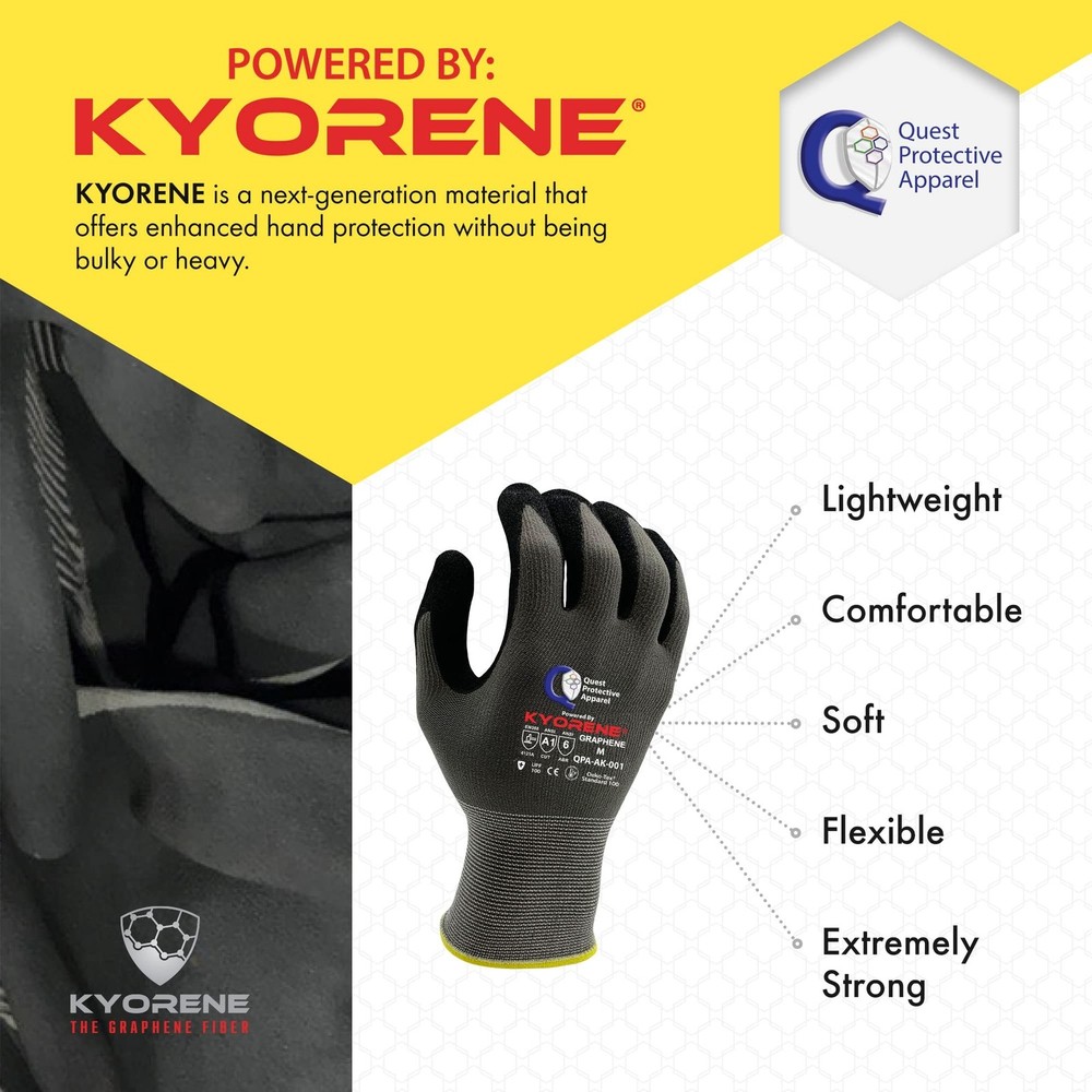 Quest Protective Apparel Cut Resistant Work Gloves (ANSI A1) – Lightweight