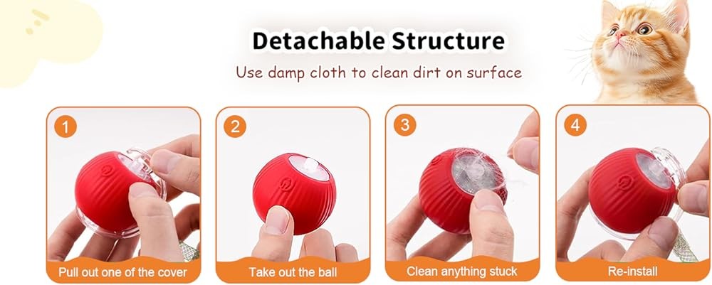 Interactive Cat Toys for Indoor Cats Smart Automatic Ball Rolling for