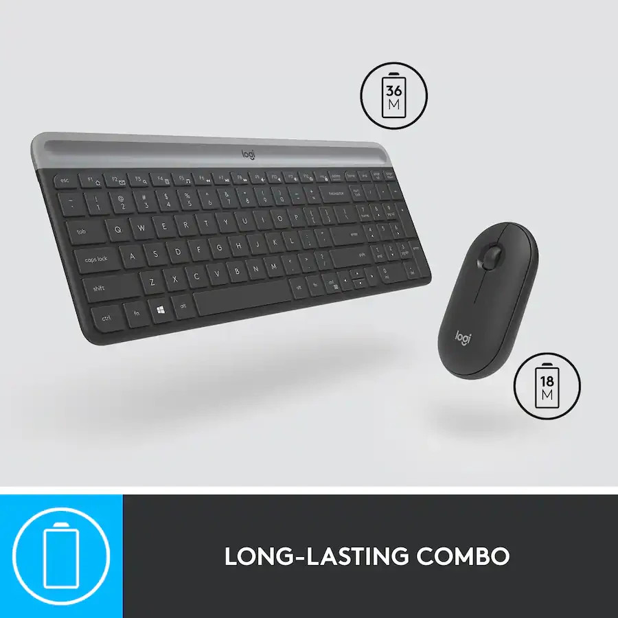 Logitech - MK470 Full-size Wireless Scissor Keyboard & Mouse Bundle (920-009437)