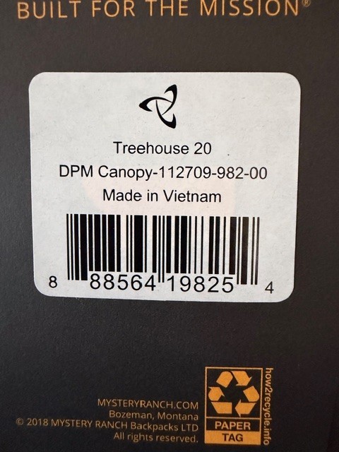 ​Mystery Ranch Treehouse 20 Treestand Pack - NWT - Silent Fabric -DPM Canopy