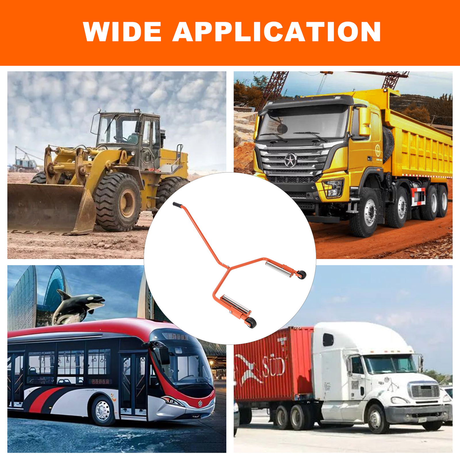 AA015 Truck Tire Wheel Dolly，Extra Large Arm Tire Dolly for Truck, Professional