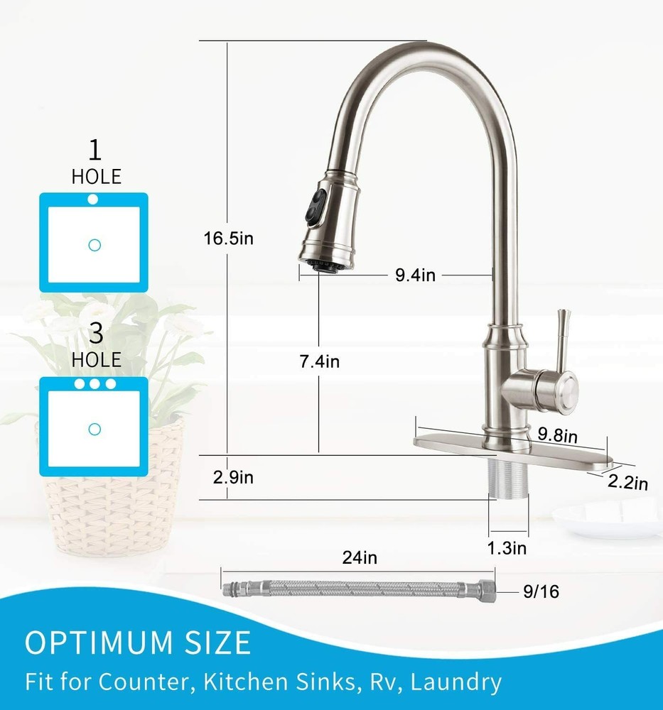 CWM Touch Kitchen Faucet Pull Down Sprayer Touch Activated Faucet with Cover