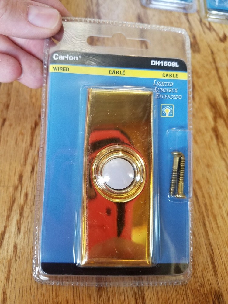 PUSH BUTTON DOOR BELL Carlon Wired NEW! Lighted / Non-Lighted