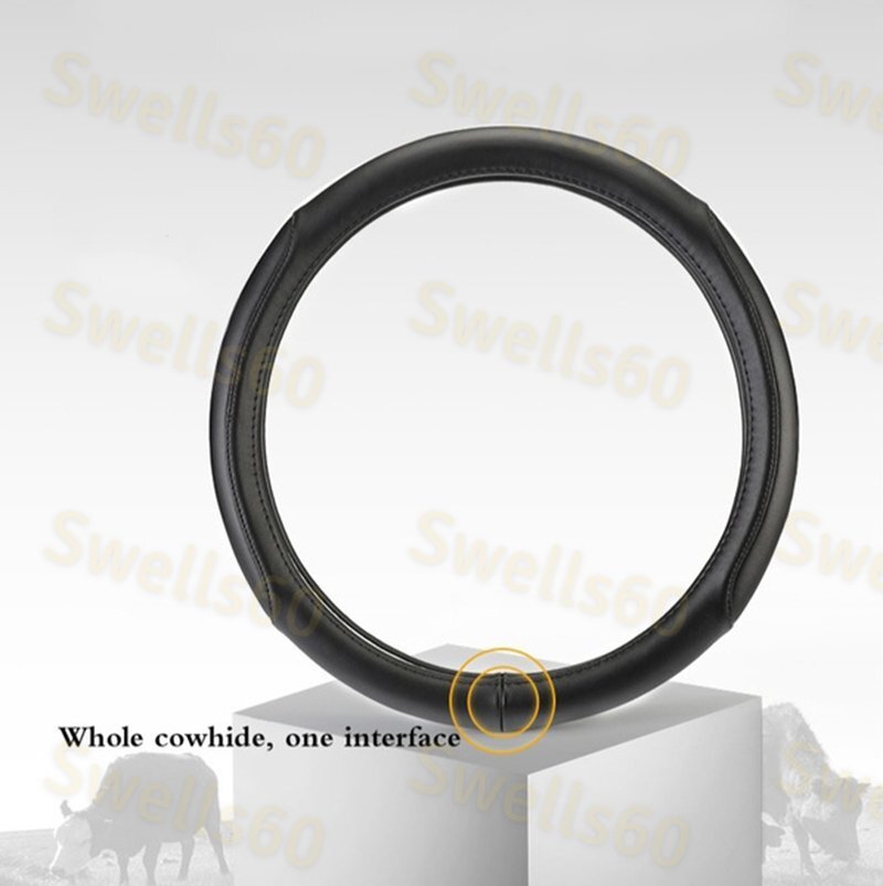 Black 15" Car Steering Wheel Cover Genuine Leather For LEXUS IS300 LS460 IS350