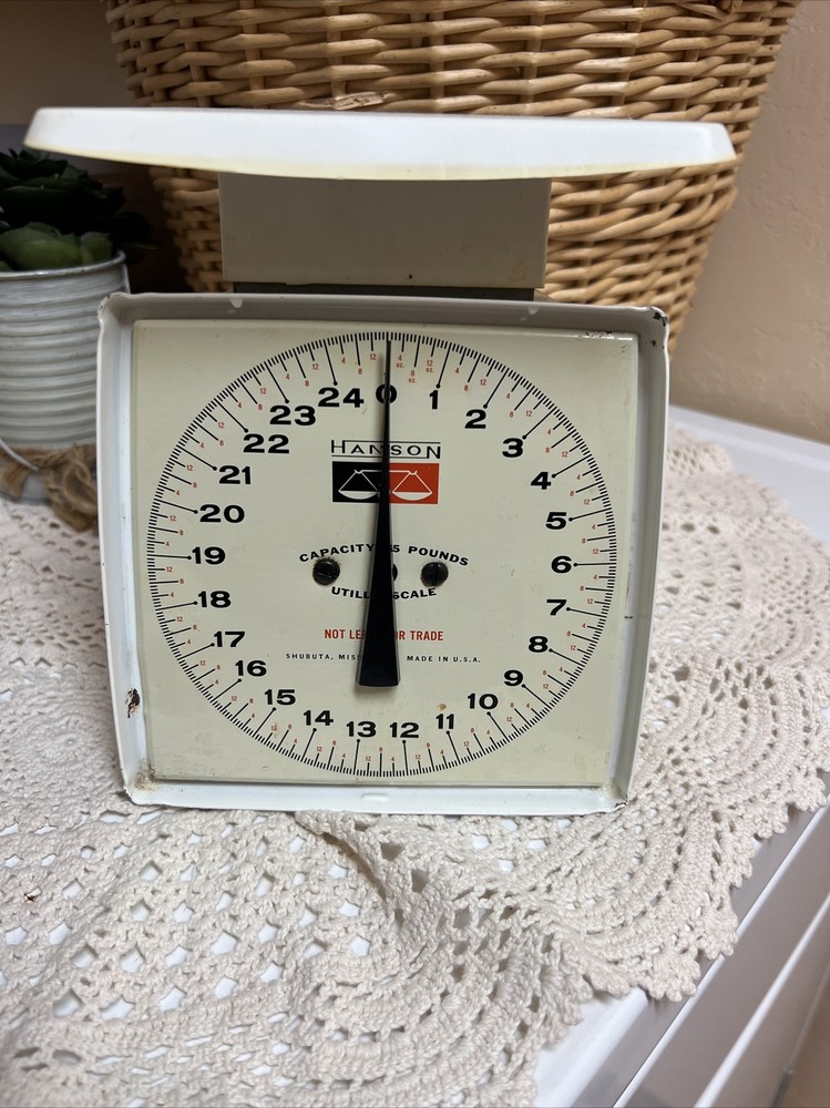 Vintage HANSON 25 lb. Platform Utility Scale White