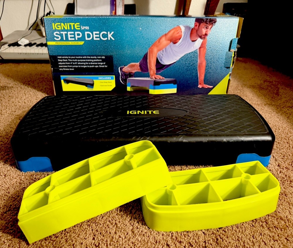 Ignite by SPRI professional exercise step deck adjusts from 4" to 6" -