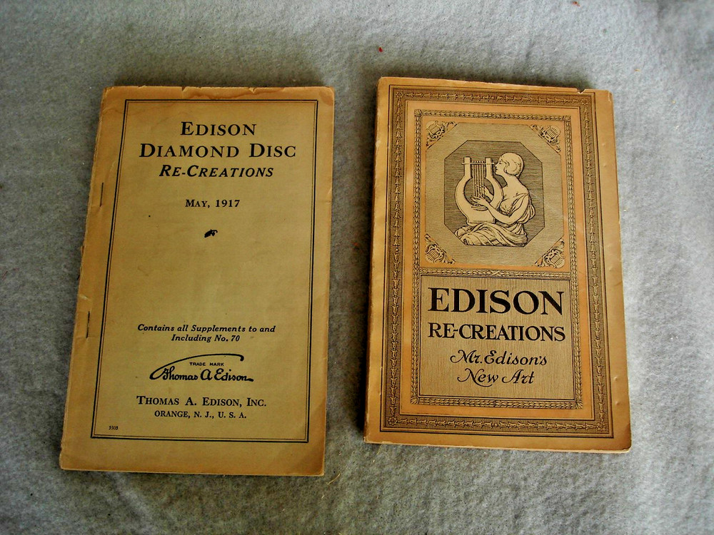 2 different Edison  Record Catalogs, 1917 , 1918