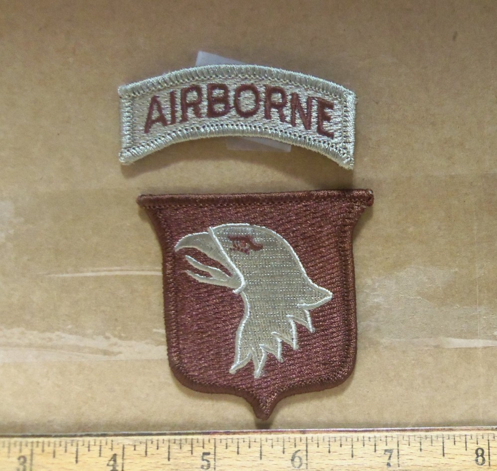 US Army - 101st Airborne Desert Embroidered 2 Patch Set