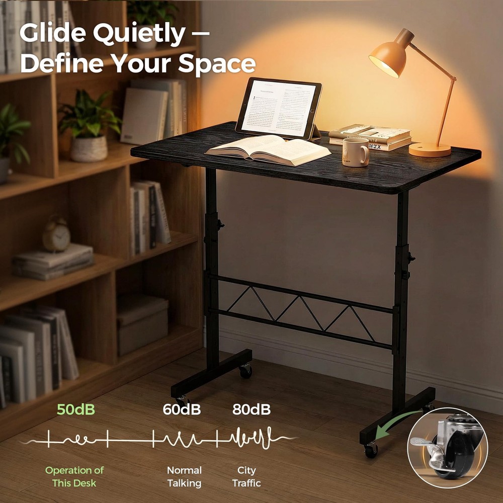 Small Standing Desk Adjustable Height, 30.7"-46.4" Portable Computer Table Mo...