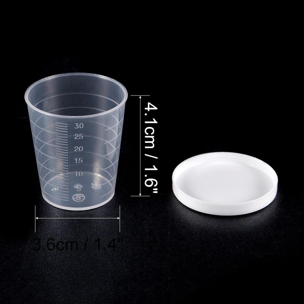 Kitchen Laboratory 30mL Clear Plastic Graduated Measuring Cup w Cap
