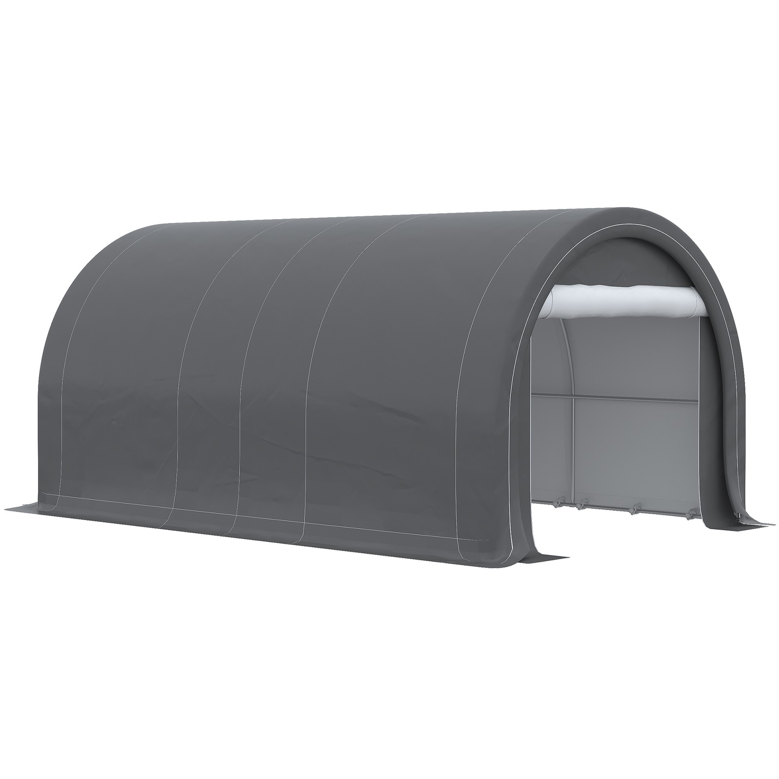 Outsunny 10' x 16' Carport Storage Tent Anti-UV PE Portable Garage, Gray
