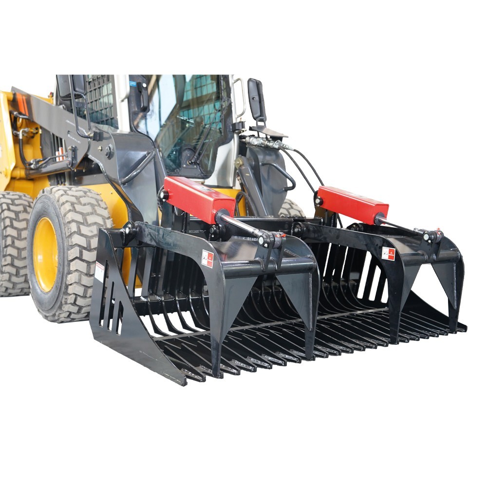 72 Rock Grapple Bucket for Skid Steer Attachment Quick Attach