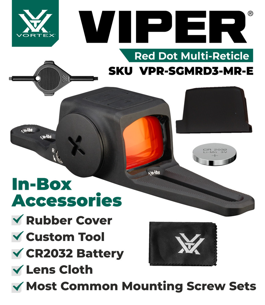 Vortex Optics Viper Enclosed Multi-Reticle Micro Red Dot VPR-SGMRD3-MR-E