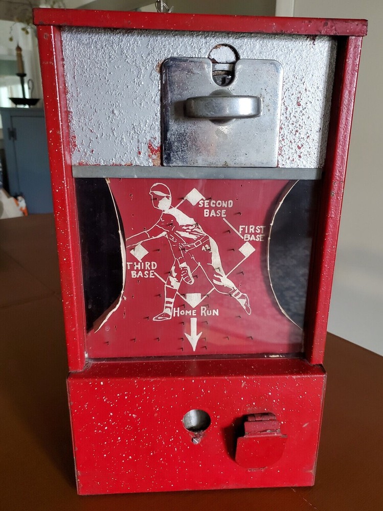 1950's Baseball Graphics Gumball Machine / Arcade Game