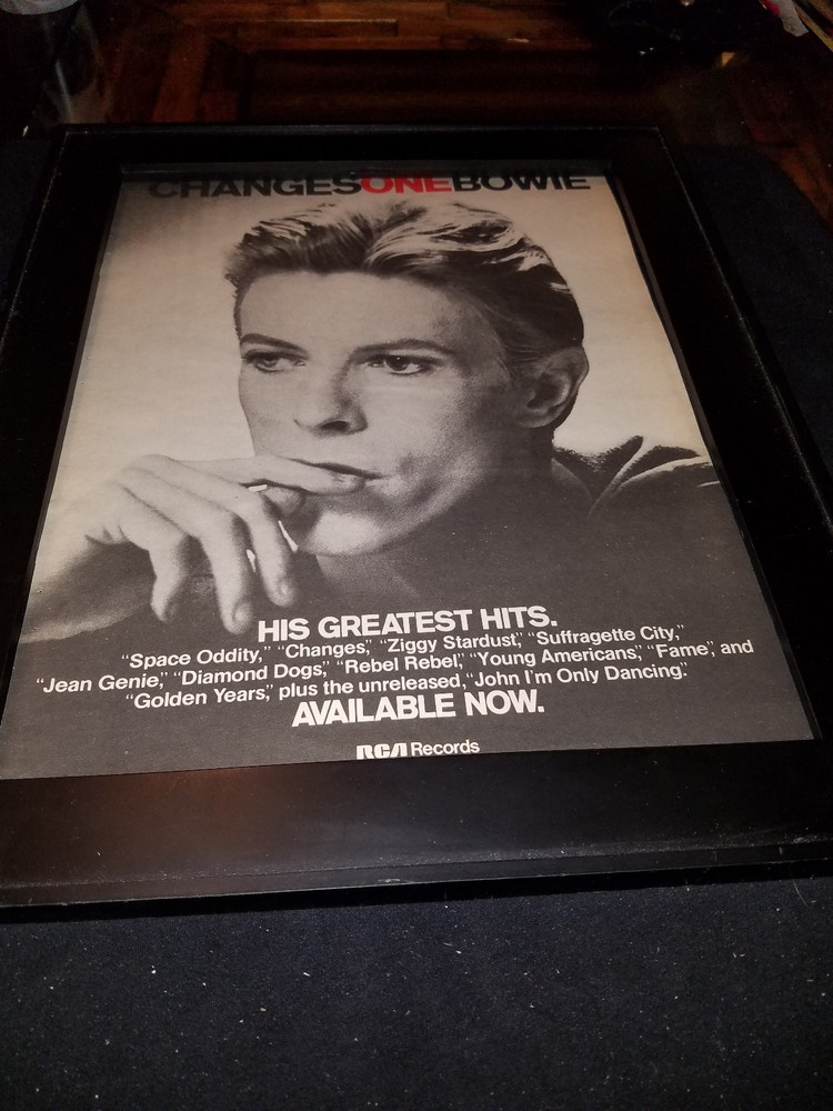 David Bowie Changes One Rare Original Promo Poster Ad Framed!