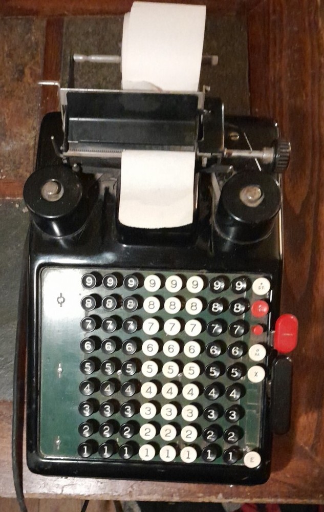 Antique Burroughs Adding Machine  - Bakelite Key-tops -