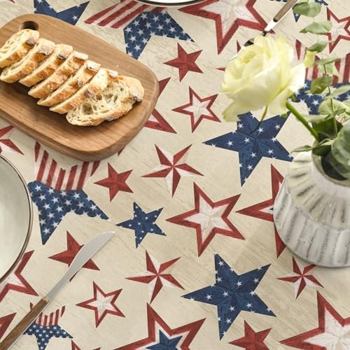 4th of July Rectangular Tablecloth 52×70 Inch, 52" x 70" (Rectangular) Beige
