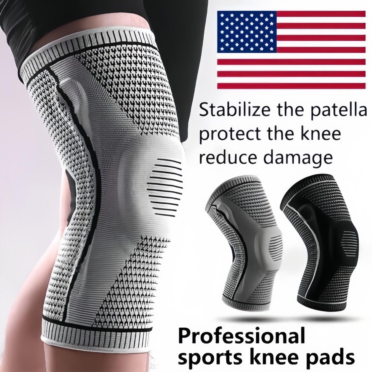 Knee Sleeves Compression Brace Support Sport Joint Injury Pain Arthritis Relief