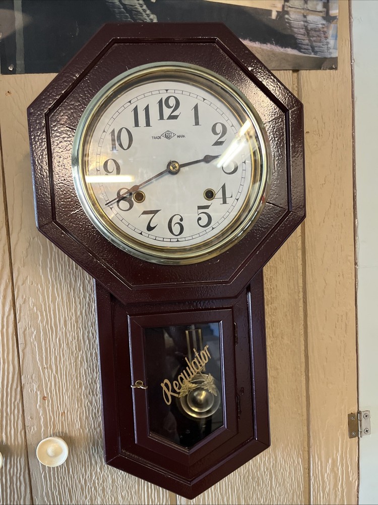ANTIQUE TRADE MARK PENDULUM REGULATOR WALL CLOCK