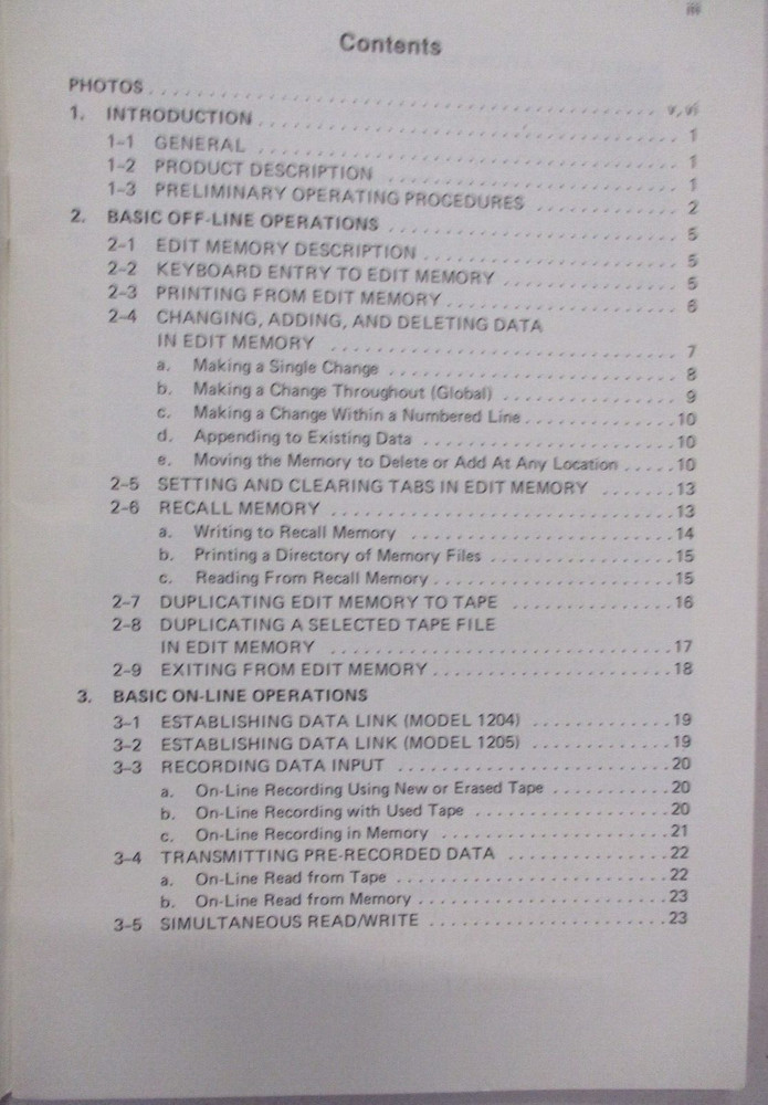 COMPUTER DEVISES MODELS 1204 & 1205 MINITERM ASR OPERATORS GUIDE
