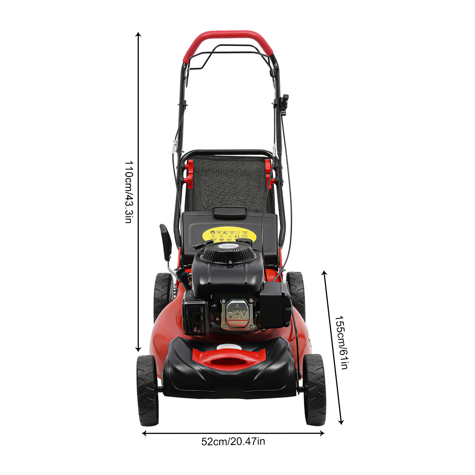 Self-Propelled Gas Powered Lawn Mower with Bagger with 4-Stroke Engine 20” 173cc