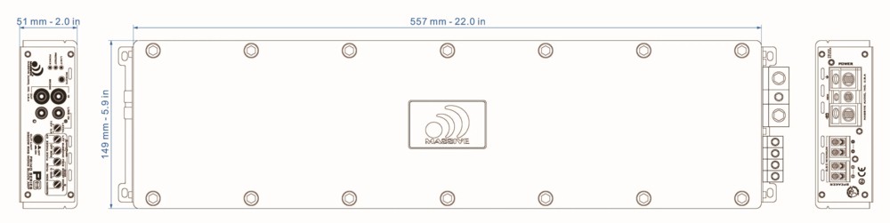Massive Audio P8 Class D Primo Series Monoblock Car Amplifier