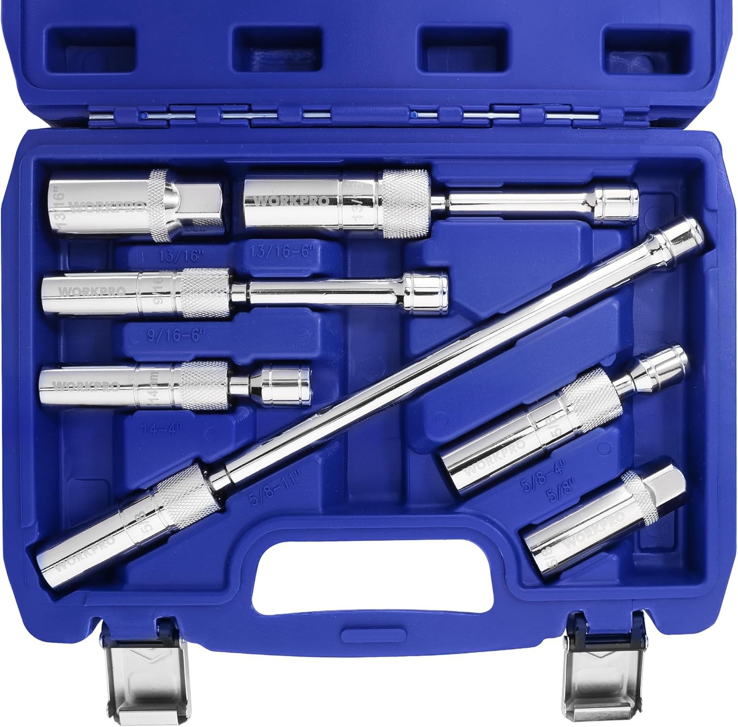 WORKPRO 7 PCS 3/8" Drive Magnetic Swivel Spark Plug Socket Set Thin Wall Sockets